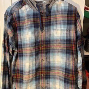 ** Eddie Bauer Hooded Button Up **